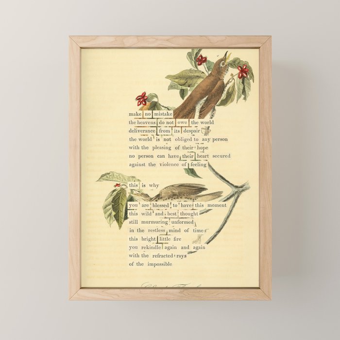 Wood Thrush Divination from # An Almanac of Birds # Divinations for Uncertain Days Art Print Mini Art Print Gallery Image 1
