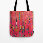 Traditional Moroccan Berber Carpet Arwtork Tote Bag Gallery Image 1