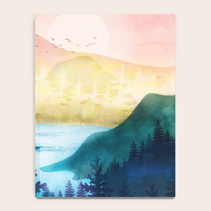 Lake beneath the towering hills Notebook Gallery Image 4