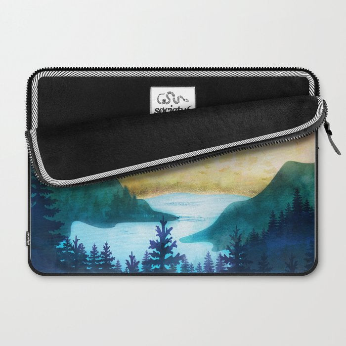 Lake beneath the towering hills Laptop Sleeve Gallery Image 2