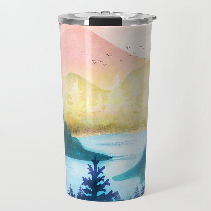 Lake beneath the towering hills Travel Mug Gallery Image 1