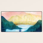 Lake beneath the towering hills Desk Mat Gallery Image 3