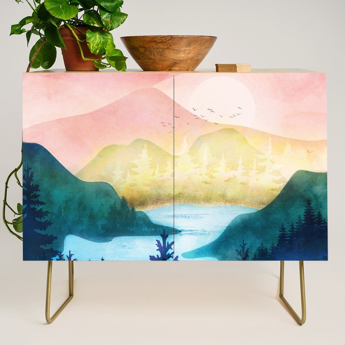 Lake beneath the towering hills Credenza Gallery Image 1