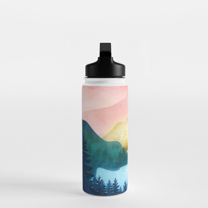 Lake beneath the towering hills Water Bottle Gallery Image 3