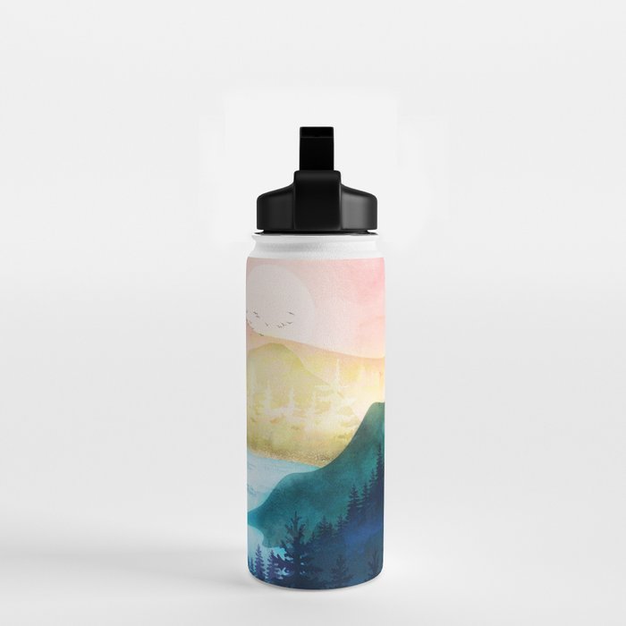 Lake beneath the towering hills Water Bottle Gallery Image 2