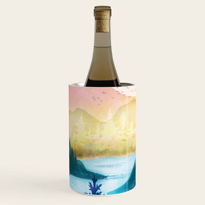Lake beneath the towering hills Wine Chiller Gallery Image 1