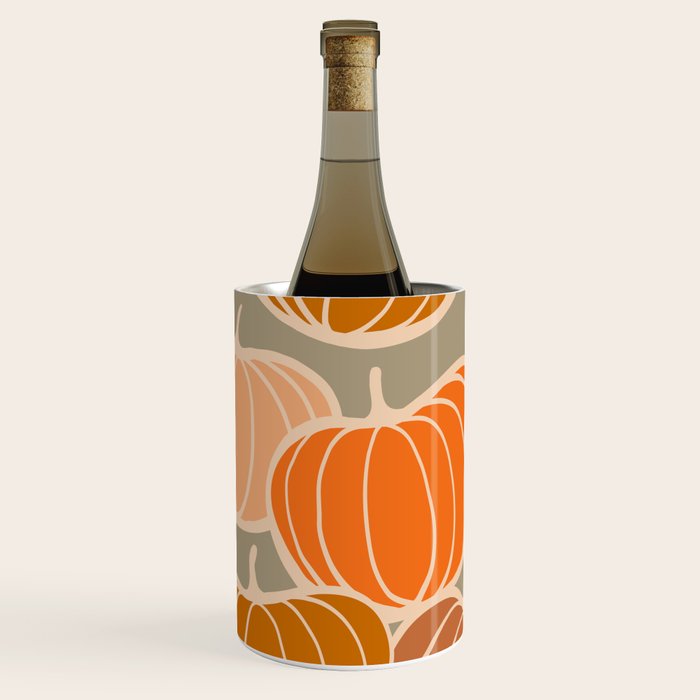 Retro Pumpkin cosy Fall Pattern  Wine Chiller Gallery Image 2