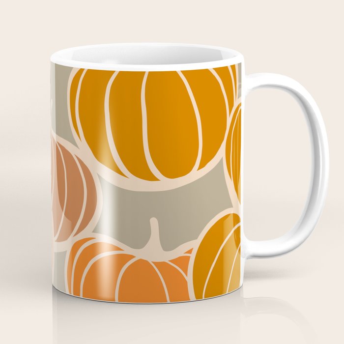 Retro Pumpkin cosy Fall Pattern  Coffee Mug Gallery Image 1
