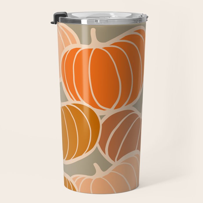 Retro Pumpkin cosy Fall Pattern  Travel Mug Gallery Image 3