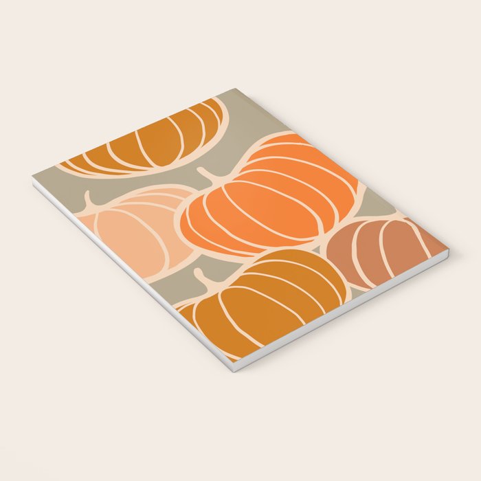Retro Pumpkin cosy Fall Pattern  Notebook Gallery Image 3
