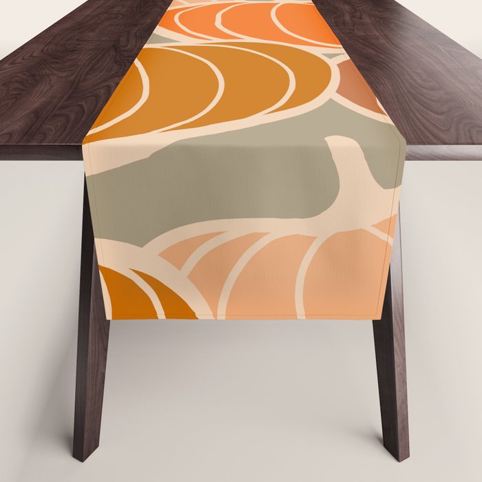 Retro Pumpkin cosy Fall Pattern  Table Runner Gallery Image 1