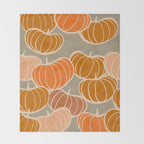 Retro Pumpkin cosy Fall Pattern  Throw Blanket Gallery Image 2