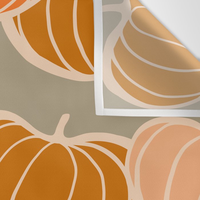Retro Pumpkin cosy Fall Pattern  Wall Tapestry Gallery Image 3