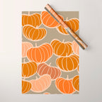 Retro Pumpkin cosy Fall Pattern  Wrapping Paper Gallery Image 1