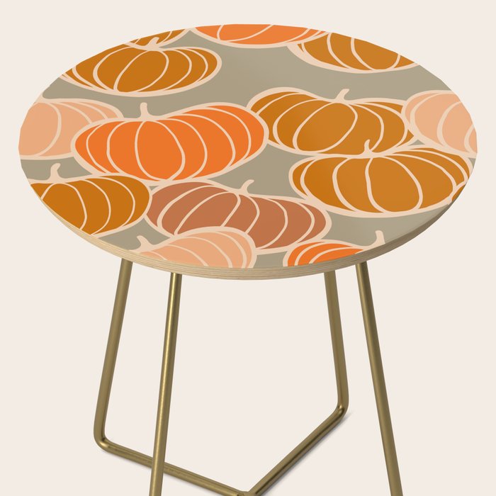 Retro Pumpkin cosy Fall Pattern  Side Table Gallery Image 2