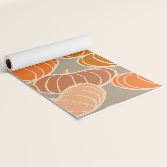 Retro Pumpkin cosy Fall Pattern  Yoga Mat Gallery Image 2