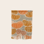 Retro Pumpkin cosy Fall Pattern  Wall Hanging Gallery Image 1