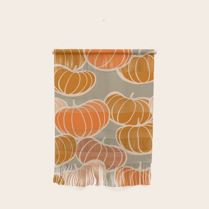 Retro Pumpkin cosy Fall Pattern  Wall Hanging Gallery Image 1