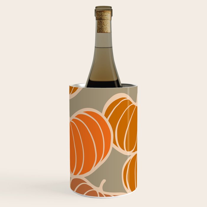 Retro Pumpkin cosy Fall Pattern  Wine Chiller Gallery Image 1