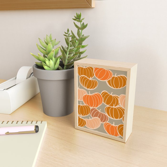 Retro Pumpkin cosy Fall Pattern  Mini Art Print Gallery Image 2