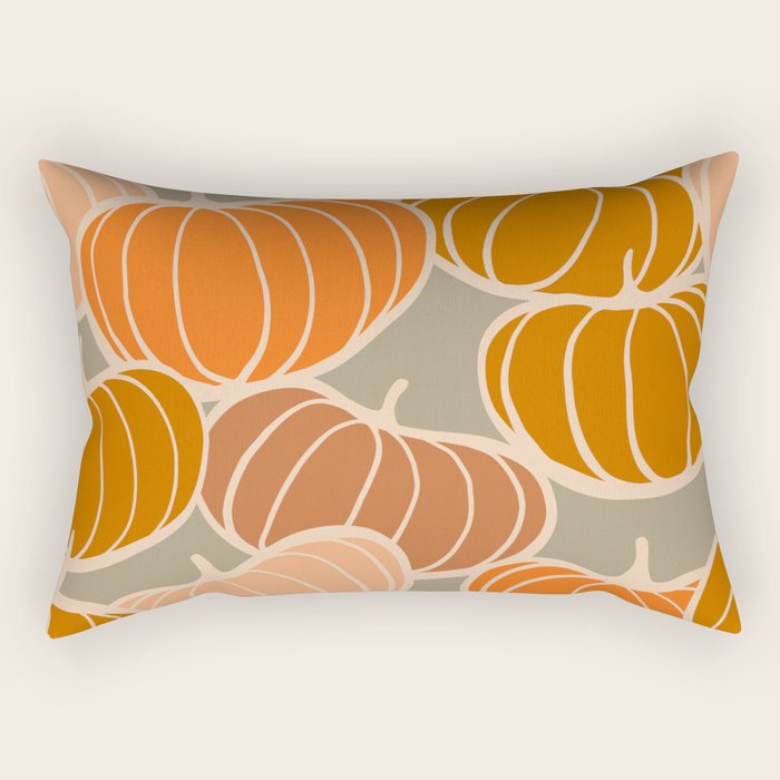 Retro Pumpkin cosy Fall Pattern  Rectangular Pillow Gallery Image 2