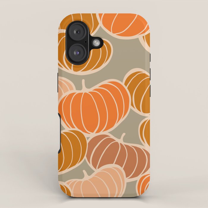 Retro Pumpkin cosy Fall Pattern  iPhone Case Gallery Image 1