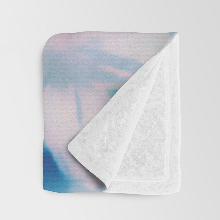 Soft Blurred Floral Abstraction in Pastel Blue and Pink Throw Blanket Gallery Image 3