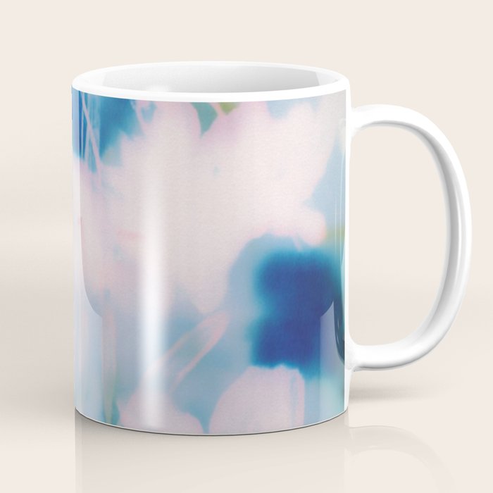 Soft Blurred Floral Abstraction in Pastel Blue and Pink Coffee Mug Gallery Image 1
