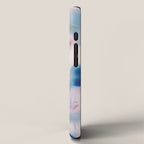 Soft Blurred Floral Abstraction in Pastel Blue and Pink iPhone Case Gallery Image 2