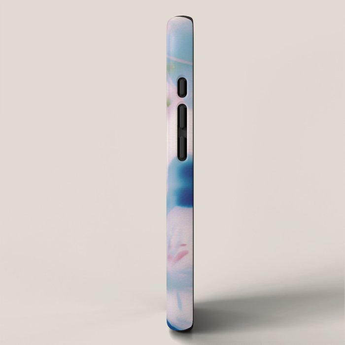 Soft Blurred Floral Abstraction in Pastel Blue and Pink iPhone Case Gallery Image 2