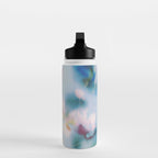 Soft Blurred Floral Abstraction in Pastel Blue and Pink Water Bottle Gallery Image 3