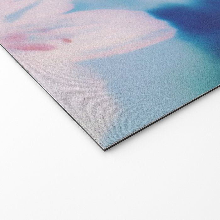 Soft Blurred Floral Abstraction in Pastel Blue and Pink Welcome Mat Gallery Image 2