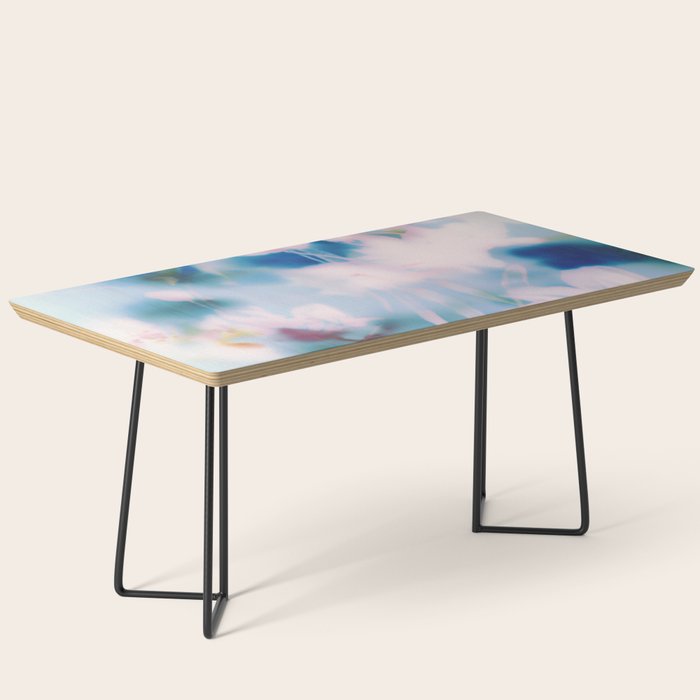 Soft Blurred Floral Abstraction in Pastel Blue and Pink Coffee Table Gallery Image 1