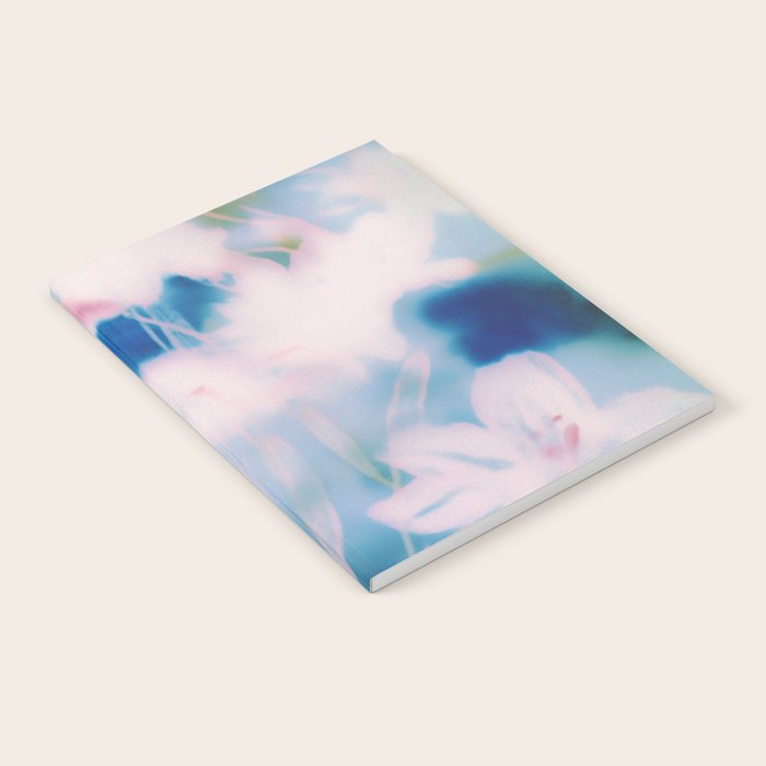 Soft Blurred Floral Abstraction in Pastel Blue and Pink Notebook Gallery Image 1