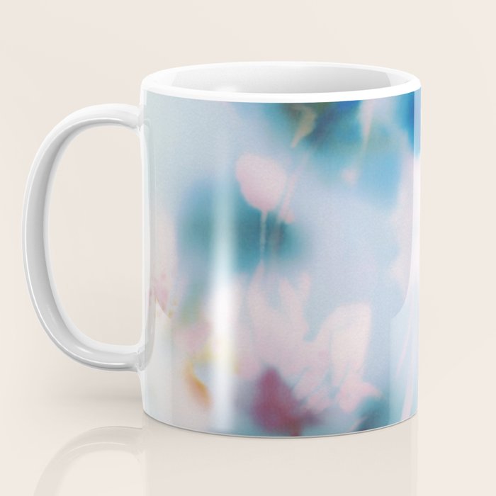Soft Blurred Floral Abstraction in Pastel Blue and Pink Coffee Mug Gallery Image 3