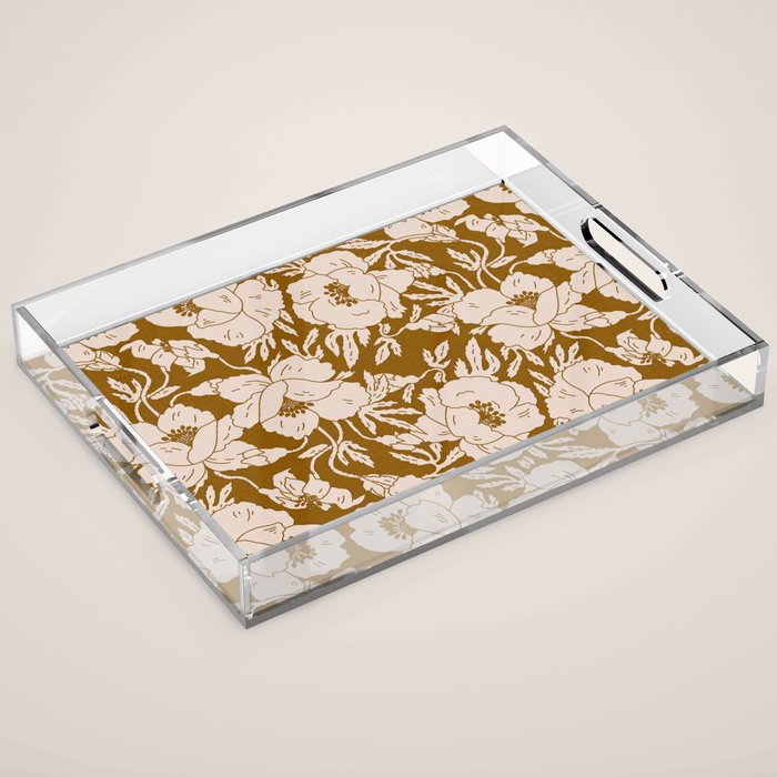 INDRA POPPY OCHRE Acrylic Tray Gallery Image 1