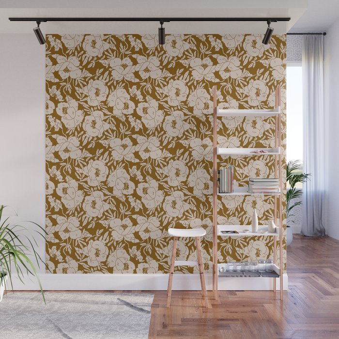 INDRA POPPY OCHRE Wall Mural Gallery Image 1