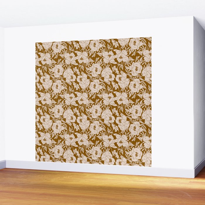 INDRA POPPY OCHRE Wall Mural Gallery Image 2