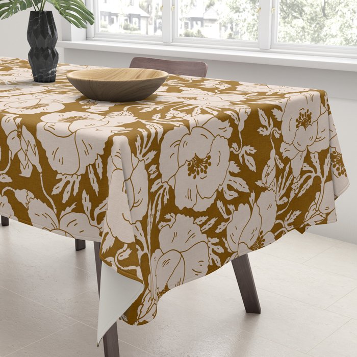 INDRA POPPY OCHRE Tablecloth Gallery Image 3