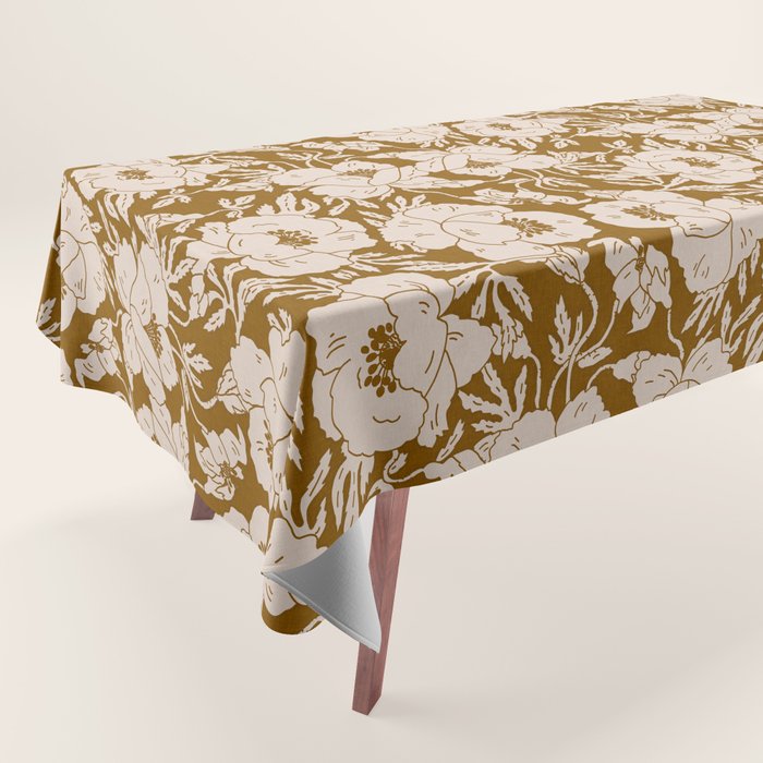 INDRA POPPY OCHRE Tablecloth Gallery Image 1