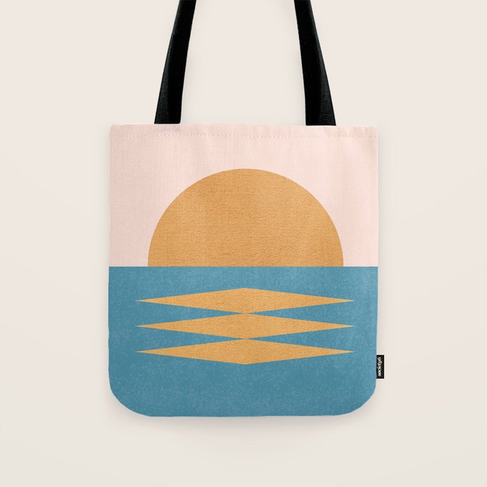 Sunrise Geometric - Midcentury Style Tote Bag Gallery Image 1