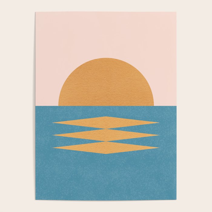 Sunrise Geometric - Midcentury Style Poster Gallery Image 4