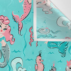 Babydoll Mermaids on Aqua Wall Tapestry Gallery Image 3