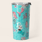 Babydoll Mermaids on Aqua Travel Mug Gallery Image 2