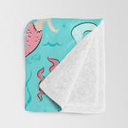 Babydoll Mermaids on Aqua Throw Blanket Gallery Image 3