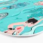 Babydoll Mermaids on Aqua Bath Mat Gallery Image 3