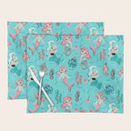 Babydoll Mermaids on Aqua Placemat Gallery Image 1