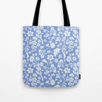 Vintage Style Chintz Florals On Blue Tote Bag Gallery Image 1