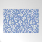 Vintage Style Chintz Florals On Blue Welcome Mat Gallery Image 1