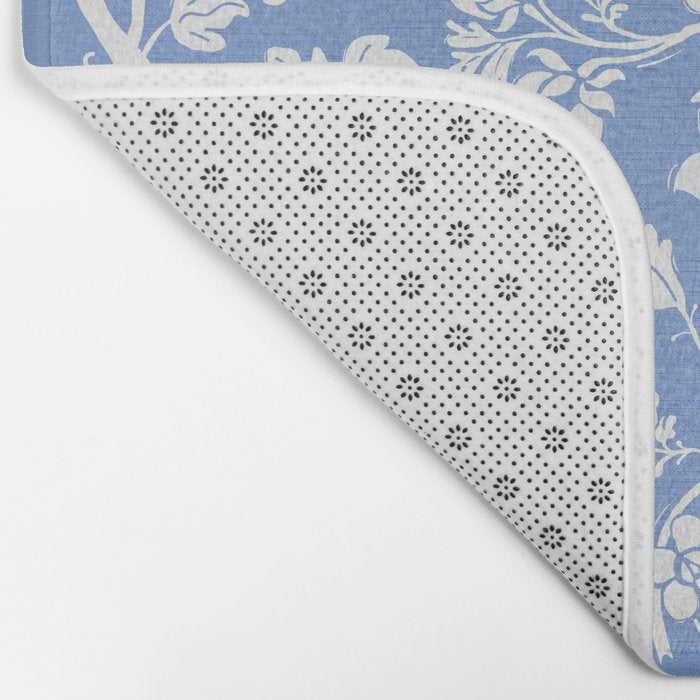 Vintage Style Chintz Florals On Blue Bath Mat Gallery Image 2